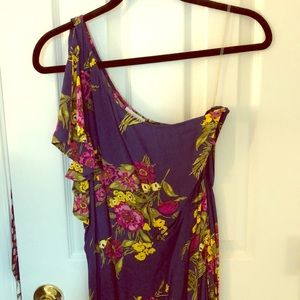 One shoulder floral dress